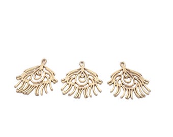 Filigree Peacock Earring Charms: Gold & Silver Plated Findings (4 Pcs)