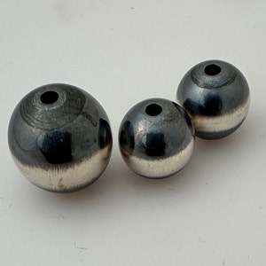 Cuentas de perla navajo de plata de ley 925 / Cuentas redondas / 1 a 40 piezas según el tamaño de la cuenta / Disponible en ocho tamaños: 2 mm a 16 mm