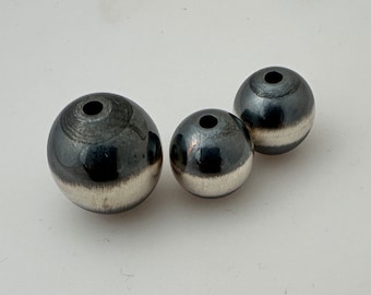 925 Sterling Silver Navajo Peral Beads | Round Beads | 1pc to 40pcs depending on the Bead Size | Available Eight Sizes: 2mm To 16mm