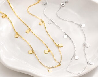 Diamond Charm Chain: Gold Finish or Silver Plated (1 Foot)