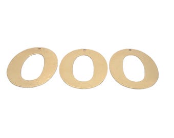 6 Pcs Brushed Oval Hoop Earring Charms: Gold/Silver Plated Findings