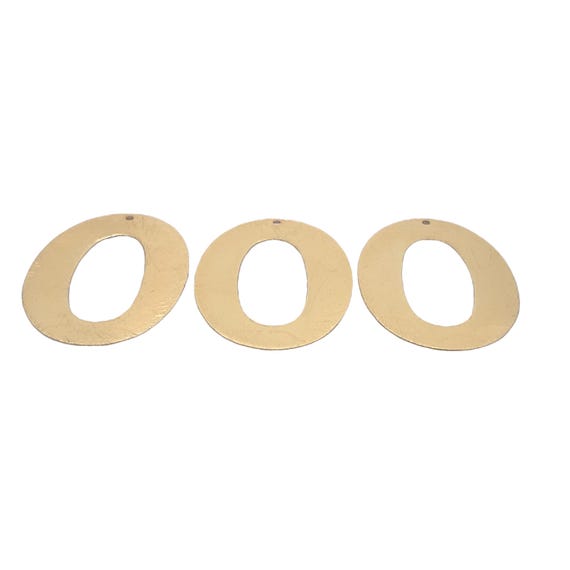 6 Pcs Brushed Oval Hoop Earring Charms: Gold/Silver Plated Findings
