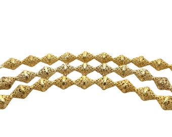 Gold Finish & Silver Plated Fancy Bead Strand (18mmX12mm)