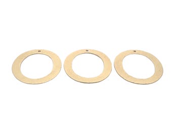 Brushed Oval Hoop Link: Gold Finish & Silver Plated, Jewelry Findings (35x27mm)
