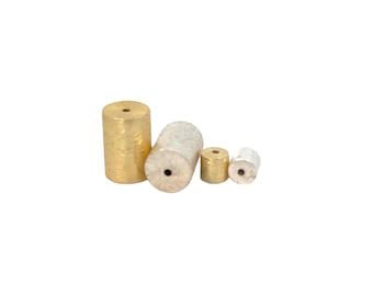 Brushed Cylinder Beads: Gold Finish, Silver Plated, Anti Tarnish (4X6mm to 15X8mm)