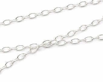 Sterling Silver Cable Chain: 2mmX3.7mm, 1 Foot