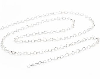 925 Sterling Silver Figaro Chain: Flat Cable, 1.8mm, 1 Foot