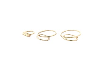14K Gold Filled Interlocking Double Ring Hoops (2 Pcs)