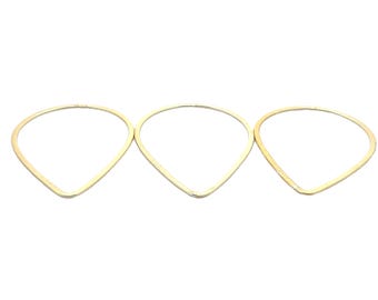 A Pack of Large Teardrop Shapes , Brushed Finish, Two colors- Gold Finish Silver Plated, Three Sizes: 45X30mm, 60X42mm, 75X45mm 10 to 15 pc.