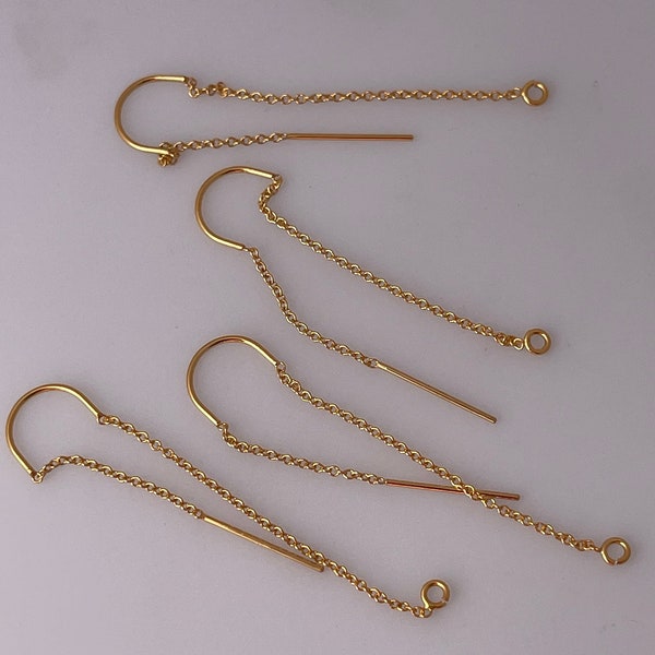 14K Real Gold Filled U -Threader Cable Chain Drop  W/Ring  | 1 Pack of U-Threader Cable Chain | 4 Pcs  Length of u threader is 62mm  #TC2GF