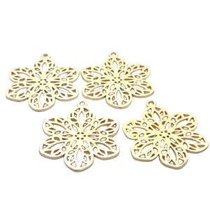 Gold Finish And Silver Plated Charm E-coated, Brushed Finish, Components "36x30". image 2