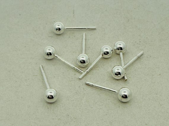 PRETTERY Orecchini A Perno In Argento Sterling 925 – Sfere Lisce Da 3mm, 4mm, 5mm, Ipoallergenici, In Confezione Regalo
