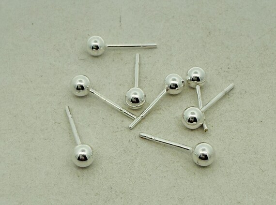 PRETTERY Orecchini A Perno In Argento Sterling 925 – Sfere Lisce Da 3mm, 4mm, 5mm, Ipoallergenici, In Confezione Regalo