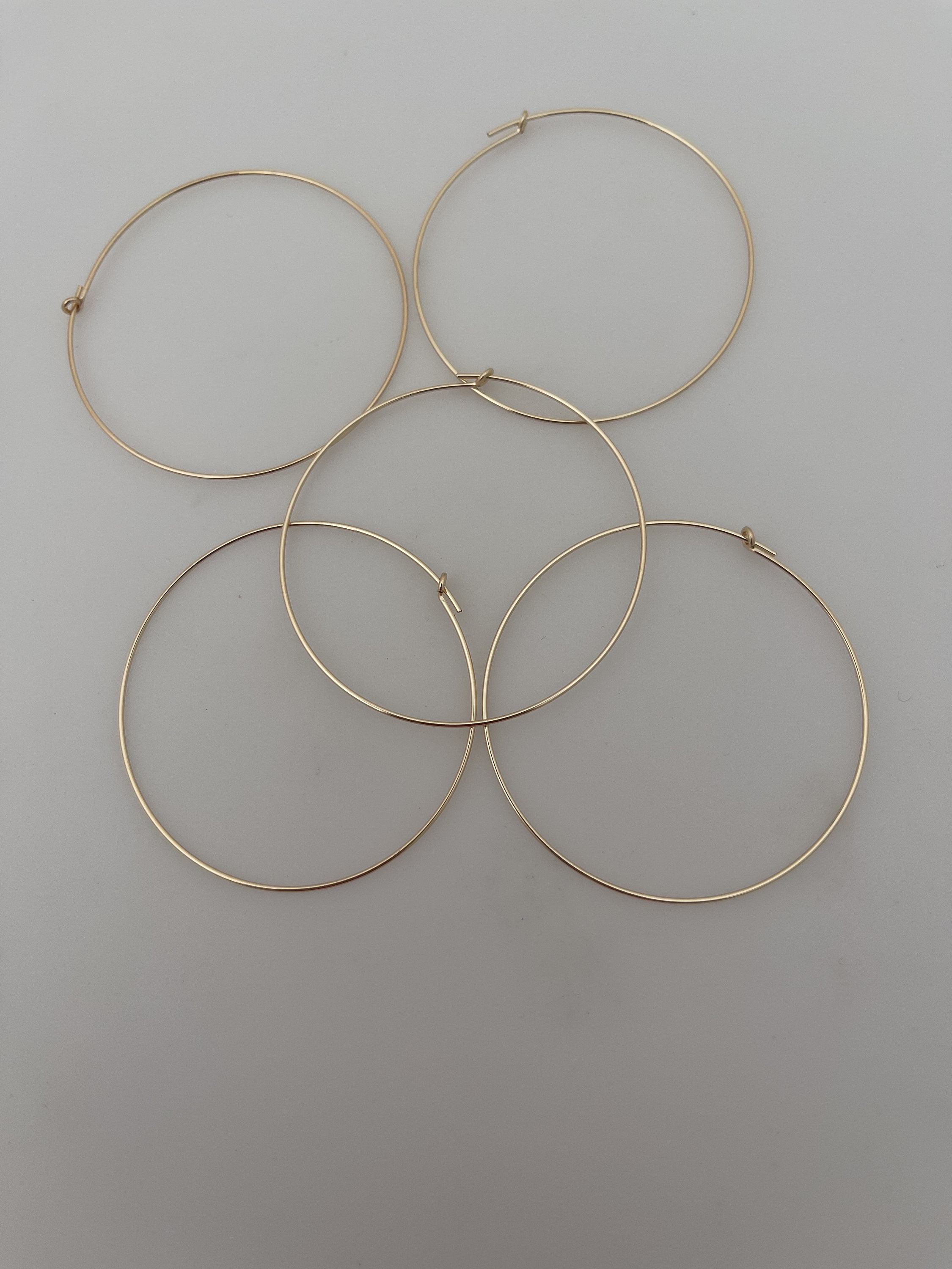 14K Real Gold Filled Wire Beading Hoops Beading Earwires Etsy