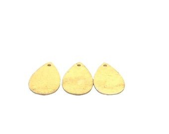 Brushed Tear Drop Charms in Gold, Silver & Gunmetal – 21x13mm, 26x16mm, 30x16mm, 32x21mm – Jewelry Findings