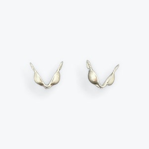 925 Sterling Silver Clamshell Bead Tip With Two Rings | 16Pcs. Per Pack | X1SS