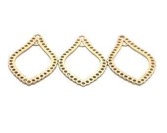 8 Pcs. Gold Finish, E-coated, Brushed, Copper Findings  Size 35X22mm