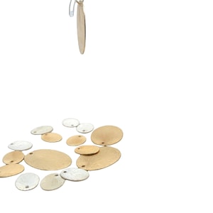 Oval Disc 12-30 Pcs., Single Hole Oval Disc, Gold/Silver Plated Oval Disc, Available in two sizes: 13x10mm, 25x13mm, Hole Size 1mm
