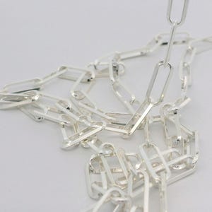 Sterling Silver Paperclip Chain: 11.4x4.2mm, Solid 925, 1 Foot