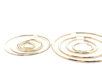 14K Real Gold Filled Hoops | Available two thickness 13gauge and 18gauge | Smooth Earring Hoops |