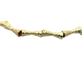 Gold Finish Hammered Cone Strand: Jewelry End Caps (12mmX8mm)