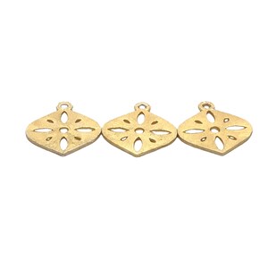 A Pack of  10  Pcs. Gold Finish And  Silver Plated  Betel leaf Charm /Pendent , E-coated, Brushed Finish,   Finding .