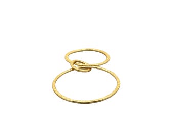 E-Coated Double Circle Connectors: Brushed Copper, Brass, Silver, Gold, Gunmetal (34mm)