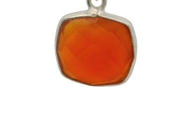 Aro de ônix vermelho almofada de 12 mm – uma alça, prata esterlina 925, 1 peça