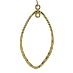 Brushed Marquise Double Loop Connector: Gold & Silver Plated, 55x30mm (10 Pcs)