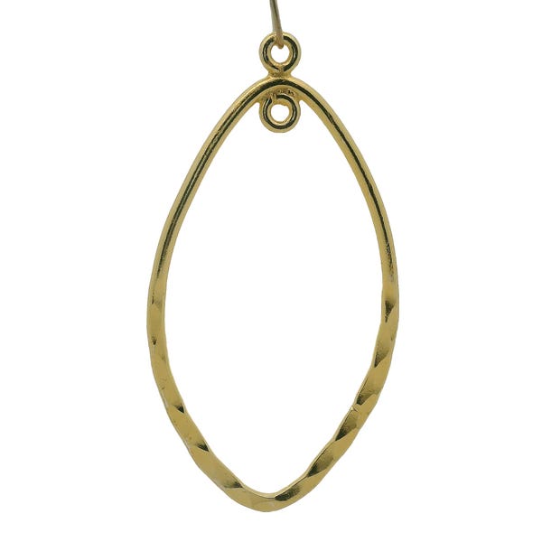 Brushed Marquise Double Loop Connector: Gold & Silver Plated, 55x30mm (10 Pcs)