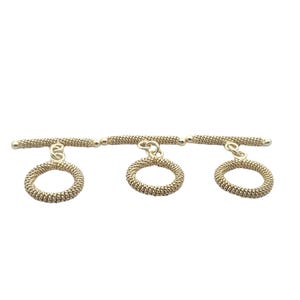 Wire Wrapped Toggles, Decorated Toggles, 5Pcs. Per Pack, Two Colors: Gold & Silver Plated, Toggles Clasp Findings.