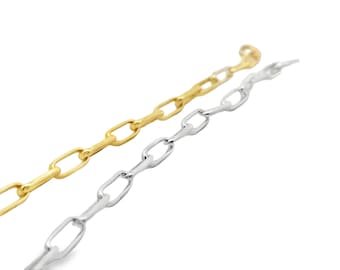 Paperclip Link Chain: Gold Finish & Silver Plated, 1 Foot