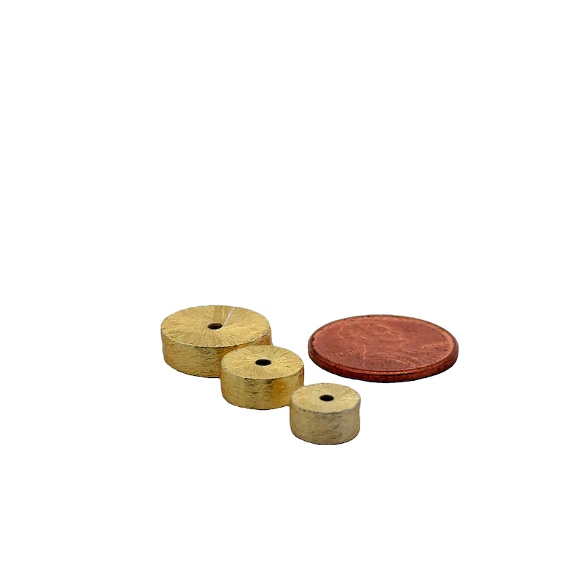 Brushed Finish Gold Drum Round Rondell Cylinder Bead Four Size ...
