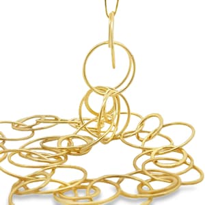 Gold & Silver Plated Circle Link Chain: Designer's Chain. 1 Foot