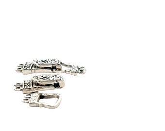 スターリングシルバー製マグネット式留め金セット：ジュエリー製作用（26mm×9mm）