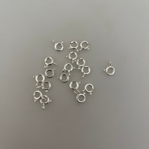 Sterling Silver Spring Ring Clasp  | 925 Sterling Clasps | 12 Pcs In a Pack | Size: 6mm | H9SS