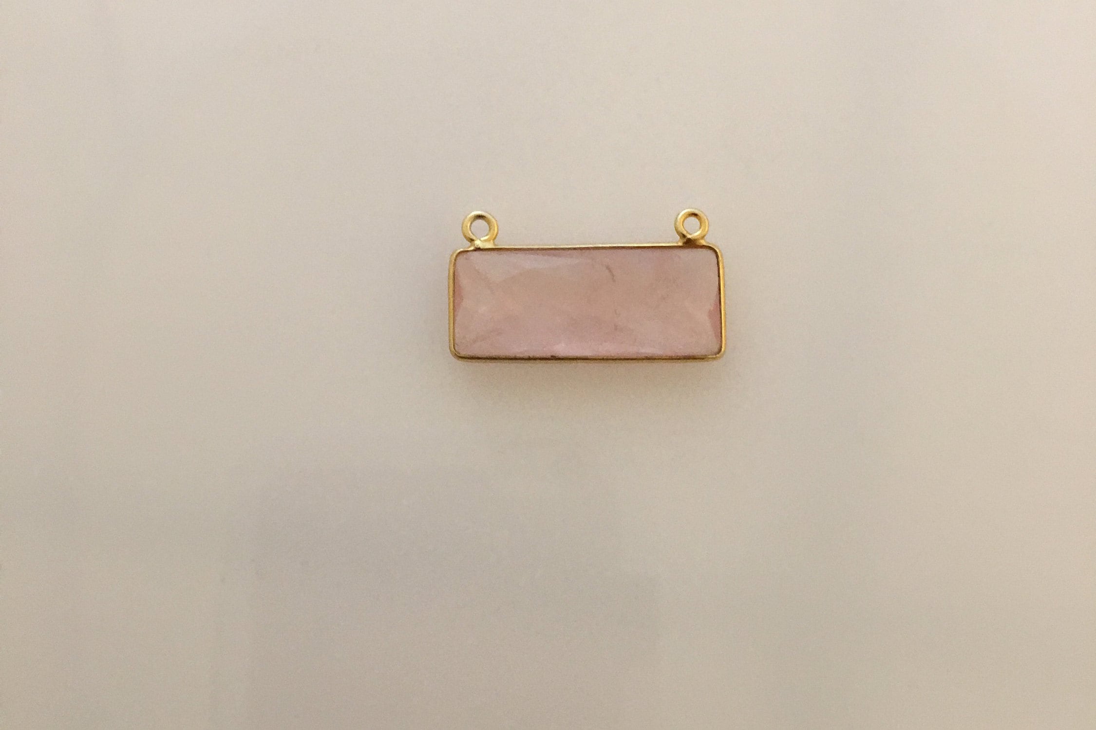 Real Gold Plated Sterling Silver 925 One Piece Vermeil Natural Smoky Quartz Bezel Rectangle Shape Size : 12mmX30mm# HC-997