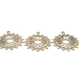 A Pack of 6Pcs. Gold Finish, Silver Plated, Charm /Pendent Brushed Finish,  Components/findings Pendent Size: "35X32