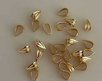 Asas pequeñas y extra pequeñas chapadas en oro auténtico de 14 quilates / Paquete de 13 a 22 unidades /