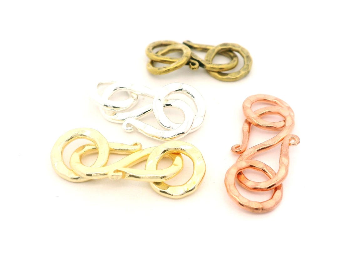 槌目銅/真鍮S字フック：ジュエリーコネクタ、19 mm（10個 - Etsy 日本