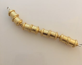 1 Strand of End Caps,  Gold Finish  E-Coated, End Cap. Size: 12X10mm (inside size is 6mm)# G-348