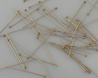 14K Real Gold Filled | Ball Head Pins | Available in Three Gauges |  24ga, 25ga, 26ga | Three Sizes 1", 1.5", 2"