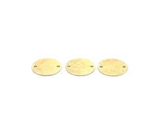 Flat Round Disc with 2 holes, Available in 7 sizes & Two Colors (15 to 150 pieces) of Gold Finish, E-coated, Copper Findings (hole size 1mm)