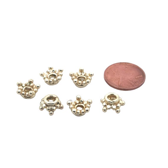 10mm 50pcs Beads Cap Antique Silver Plated Color Flower Shape Bead End