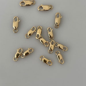 14K Real Gold Filled | Lobster Claps 5 to 7 pcs  | Long Lobster Claps | Gold Filled Claps | Available Two Sizes: 4mmX10mm, 3mmX8mm