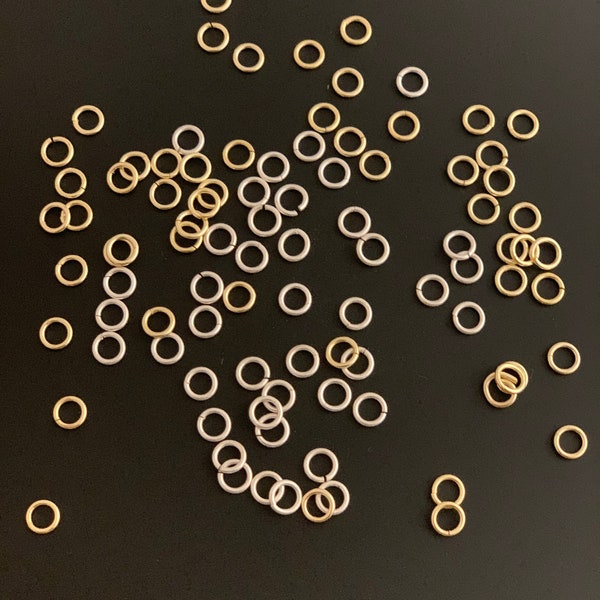 Open Jump Rings in 3 Colors AND 6 Sizes: (Gold Finish, Silver Plated And Gunmetal Plated) Open Jump Rings, E-coated.
