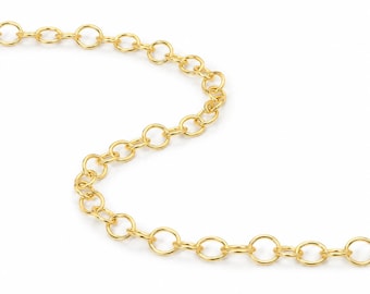 14K Gold-Filled Rolo Chain: 4.5mm Round Links, One Foot