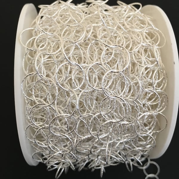 Sterling Silver Round Link Chain: 1 Foot, 10mm, 0.6mm Wire