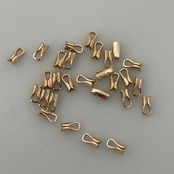 Gold Filled End Caps, 10-26 Pcs., Available In Multiple Sizes: 1.5mm, 2mm, 3mm, 14K Real Gold Filled Round End Cap, Round End Caps.