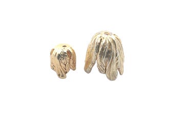 1 Strand of Tulip Bead Cap/End Caps, Available in Two Sizes and Three Colors-Gold Finish & Silver Plated,Copper. Sizes: 15X12mm, 20mmX18mm.